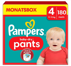 2x Monatsbox Pampers Pants Größe 4 (2x 180 Stück) für 78,10€ (Vergleich: 109€)