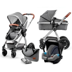 [nur heute] Kinderkraft Kombikinderwagen 3 in 1 Veo in Grau ab 175,99€ (VG: 303,78€)