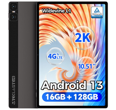 TECLAST T45HD Tablet (10,5 Zoll, Android 13, 16GB RAM +128GB ROM, 7200mAh, A75 Octa-Core, 13MP+8MP Kamera, 4G LTE/5G) für 109,59€