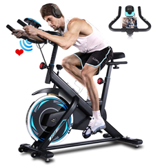 ANCHEER Professionelles Spinnrad (Schwungrad 18 kg, verstellbarer Widerstand, LCD-Display, verstellbarer Sattel, maximale Traglast 120 kg) für 139,50€