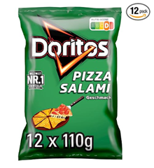 Doritos Pizza Salami – Tortilla Nachos mit Pizza Salami Geschmack (12 x 110g) für 12,83€ (Vergleich: 23,88€)