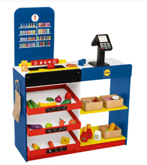 [Lidl Plus] Playtive Lidl-Supermarkt aus Holz, 25-teilig für 45,94€ (statt: 65,94€)
