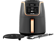 Ninja Air Fryer MAX Heißluftfritteuse (5,2L, mit Zange, Familiengröße, Antihaftbeschichtung, Kupfer/Schwarz) für 89,99€ (Vergleich: 99,99€)