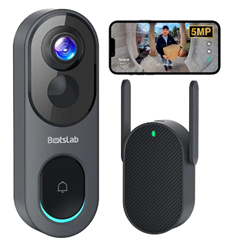 BOTSLAB 5MP Kabellose Video Türklingel mit 210-Tage-Akku, 2,4/5GHz WLAN, 2-Wege-Audio, Sirene, Nachtsicht) für 99,99€
