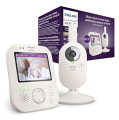 Philips Avent Babyphone Premium mit Kamera, 4-Fach Zoom, Nachtsicht, Gegensprechfunktion, Schlaflieder, Raumtemperatur, Baby Monitor für 159,99€ (VG: 199,99€)