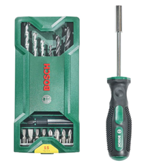 Bosch Accessories Bosch 15+1 tlg. Mini X-Line Mixed Set + Schraubendreher für 7,98€ (Vergleich: 13,47€)