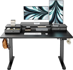 ErGear elektrischer Stehschreibtisch mit Doppelschubladen, 122×61 cm für 99,49€