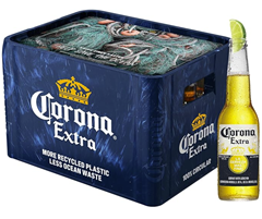 Corona Extra Premium Lager Flaschenbier, MEHRWEG im Kasten, Internationales Lager Bier, 20er Kiste (20 x 0.355 l) für 16,99€