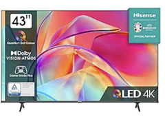 Hisense 43E7KQ QLED Smart TV 108 cm (43 Zoll), 4K für 279€ (VG: 359,90€)
