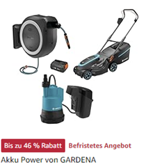 Amazon: Akku Power von GARDENA bei Amazon im Angebot
