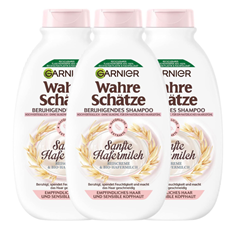 3 x 250ml Garnier Wahre Schätze Beruhigendes Shampoo Sanfte Hafermilch für 5,15€ (Vergleich: 7,47€)