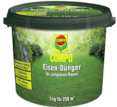 Compo Eisen-Dünger, Staubfreies Feingranulat, 5 kg, 250 m², Weiß für 14,40€ (VG: 22,46€)