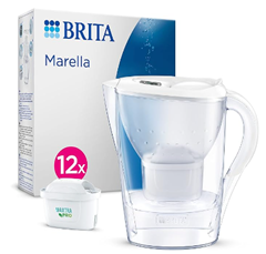 BRITA Wasserfilter-Kanne Marella weiß (2,4l) inkl. 12x MAXTRA PRO All-in-1 Kartusche (Jahresvorrat) für 59,99€ (Vergleich: 72,99€)