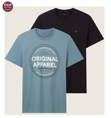 Doppelpack Tom Tailor Herren T-Shirts (100% Baumwolle) für je 18,94€