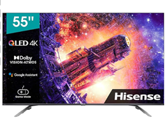 Hisense 55E76GQ QLED (55 Zoll) Fernseher (Smart TV, Dolby Vision & Atmos, USB-Recording, Bluetooth, Alexa Built-In, Google Assistant, EEK: G) für 359€ (Vergleich: 479,99€)