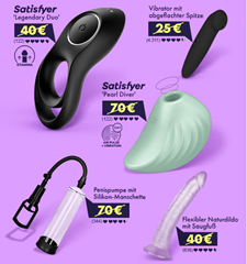 Eis.de: 5 verschiedene Tagestipps für je 0€ mitbestellbar (z.B. Satisfyer ‚Pearl Diver‘ ab 39,95€)