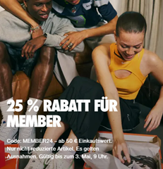 Nike Member: 25% Rabatt auf nicht reduzierte Artikel ab 50€ Bestellwert