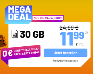Sim.de: monatlich kündbaren Tarif im o2 Netz mit einer 30GB 5G/LTE Datenflat, SMS und Sprachflat für 9,99€/Monat