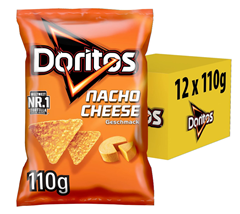 Doritos Nacho Cheese -Tortilla Nachos mit Käse Geschmack (12 x 110g) für 12,11€ (Vergleich: 23,88€)