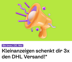 Kleinanzeigen: 3 x kostenloser DHL Versand