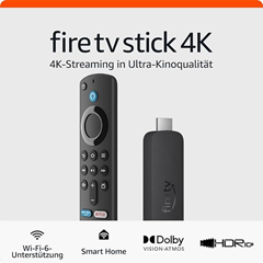 Amazon Fire TV Stick 4K, mit Unterstützung für Wi-Fi 6 sowie Streaming in Dolby Vision/Atmos und HDR10+ für 39,99€