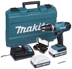 18V Akku-Schlagbohrschrauber Makita HP488D011 mit 2x 1,5 Ah Akku, Ladegerät, Transportkoffer und Bit-Set für 103,95€ (Vergleich: 119€)