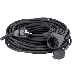 10 Meter Schwabe Gummi-Verlängerungsleitung mit Schutzkontaktstecker und Schutzkontaktkupplung für 11,99€ (Vergleich: 17,79€)