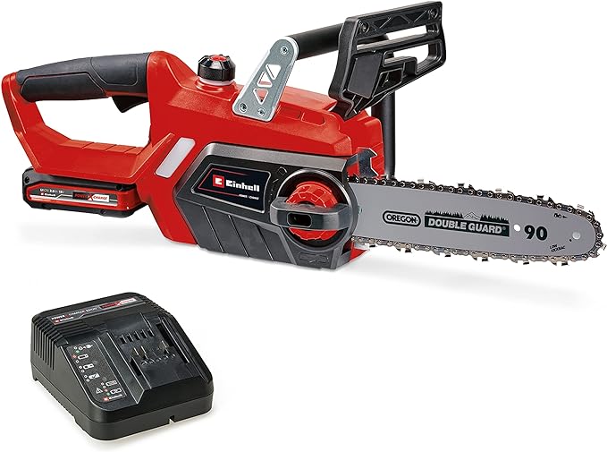 Einhell Akku-Kettensäge GE-LC 18/25-1 Li Kit Power X-Change (18V, OREGON Qualitätsschwert/-kette, Rückschlagschutz, inkl. 3,0 Ah-Akku und Schnellladegerät) für 116,10€