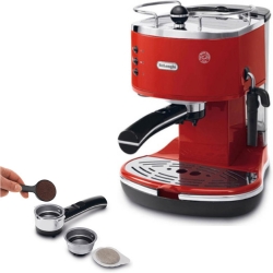 De’Longhi ECO 311.R Icona Vintage Espresso- /Kaffeeautomat mit Milchaufschäumsystem & 15 Bar Druck für 87,28€ (VG: 151,59€)