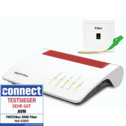AVM FRITZ!Box 5590 Fiber, 3600 MBit/s, Wi-Fi 6 Glasfaser Router für 219€ (VG: 253,99€)