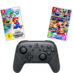 Nintendo Switch Pro Controller + Super Mario Kart 8 Deluxe 89,78€ (VG: 104,43€) oder + Super Mario Bros Wonder für 90,10€ (VG: 101,78€)