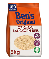 Ben’s Original Loser Reis 20 Minuten Original Langkornreis 5kg – 100 Portionen für 15,02€