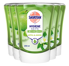 Sagrotan No-Touch Nachfüller Apfel und Jasmin (5 x 250ml) für 9,48€ (Vergleich: 14,95€)