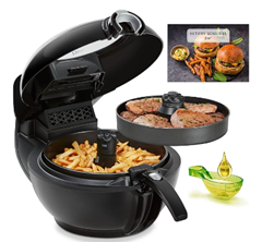 Tefal YV9708 ActiFry Genius XL 2in1 Heißluftfritteuse mit Rührarm (1,7 kg für 8 Personen, 9 automatische Menüs, 2 Speisen gleichzeitig) für 254,99€ (Vergleich: 285,99€)