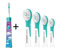 PHILIPS Sonicare For Kids HX6322/04 Elektrische Kinderzahnbürste + 4er-Pack Aufsteckbürsten für 41,99€ (Vergleich: 58,92€)
