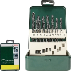 Bosch HSS-R-Metallbohrer-Set Titanium (19-tlg., für Eisen, unlegierten Stahl, Nichteisenmetalle, Grauguss, Ø 1-10 mm) für 11,20€ (VG: 24,27€)