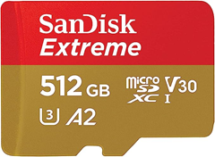 SanDisk Extreme microSDXC UHS-I Speicherkarte 512 GB für 46,99€ (VG: 53,10€)
