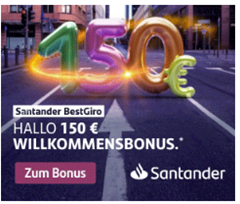 Kostenloses Girokonto: Santander BestGiro mit 150€ Bonus