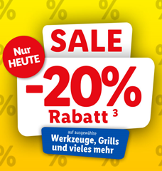 Lidl: nur heute 20% Rabatt auf ausgewählte Werkzeuge und vieles mehr