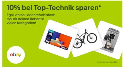 eBay: 10% Gutschein auf Elektronik, Haus & Garten sowie Collectibles
