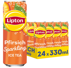 LIPTON ICE TEA Sparkling Pfirsich, Kohlensäurehaltiger Eistee mit Pfirsich Geschmack, EINWEG Dosen (24 x 0.33 l) für 10,19€