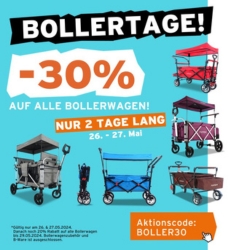 Fuxtec: Bollertage mit 30% Rabatt auf alle Bollerwagen