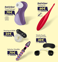 Eis.de: 5 verschiedene Tagestipps für je 0€ mitbestellbar (z.B. Satisfyer ‚Sweet Flamingo‘ ab 39,95€)