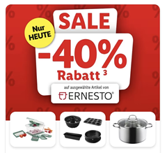 Lidl: nur heute 40% Rabatt auf ausgewählte Artikel von ERNESTO