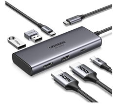 UGREEN Revodok 206 Docking Station (2x HDMI, 2x USB-A, 2x USB-C) für 25,49€