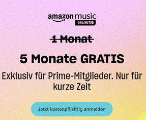 Amazon Prime: Amazon Music Unlimited Abo wieder für 5 Monate völlig kostenlos