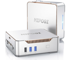 NiPoGi GK3 Plus Mini PC (16GB RAM, 512GB M.2 SSD, 12th Gen Intel Alder Lake-N95) für 179,10€