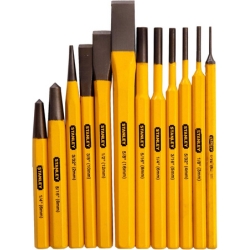 12-teiliges Stanley Meissel-, Körner- und Durchschläger-Set aus Chrom-Vanadium Stahl für 15,20€ (VG: 20,63€)