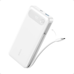 Anker Powerbank (87W Gesamtleistung, 65W einzeln, 20.000mAh, integriertes USB-C-Kabel, 2x USB-C, 1x USB-A, PD, PPS) für 42,49€ (statt 49,99€)