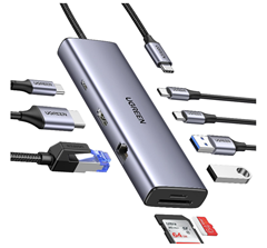 UGREEN Revodok USB-C Hub (2*USB-A & 2*USB-C Ports, 4K 60Hz HDMI, PD 100W, Ethernet, SD/TF) für 39,99€
